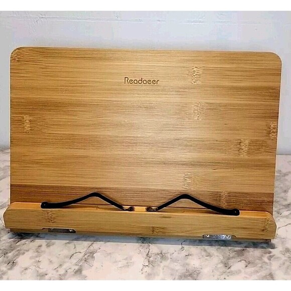 Readaeer Bamboo Book Lifting Wooden Portable Reading Stand Elderly Disabled - Picture 1 of 2